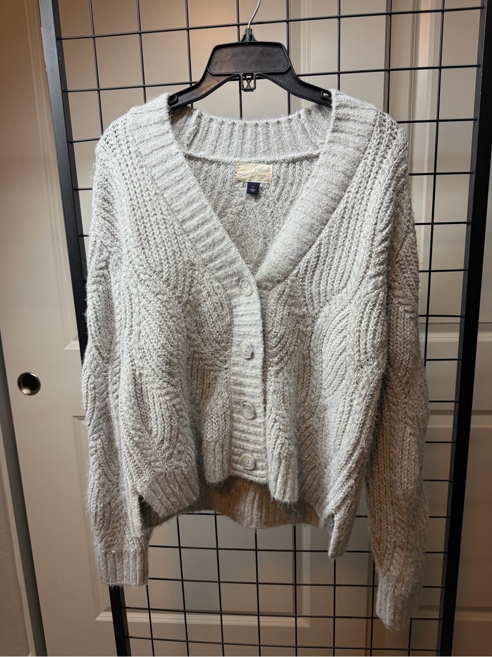 Universal Thread Gray Cable Knit Button Cardigan